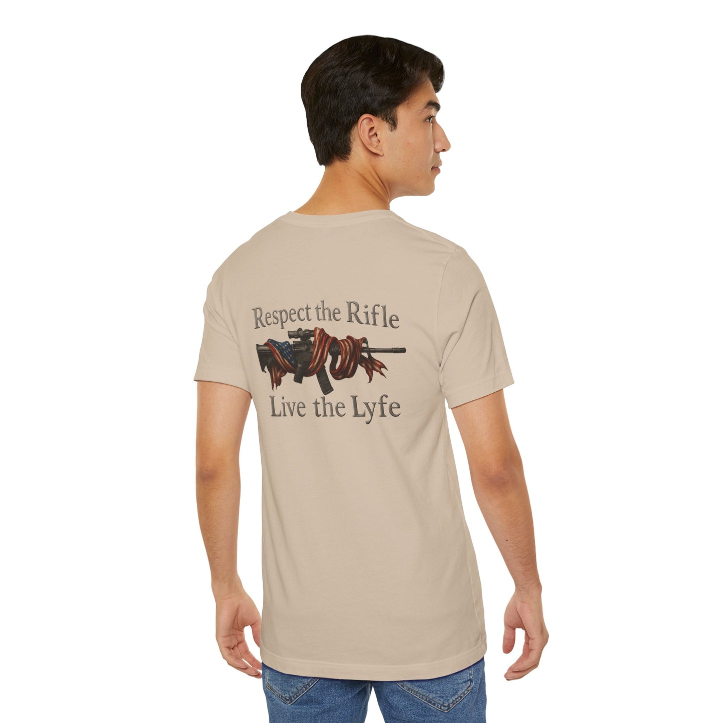 Rifle Lyfe Unisex Tee, Patriotic Flag Shirt, American Pride Clothing, 2nd Amendment Apparel, Gun Rights Merch.