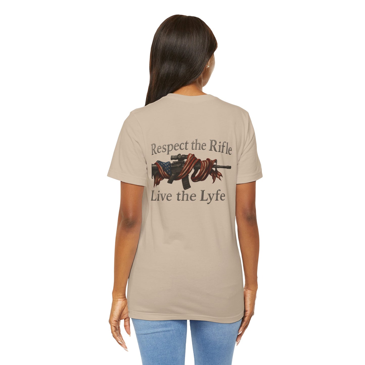 Rifle Lyfe Unisex Tee, Patriotic Flag Shirt, American Pride Clothing, 2nd Amendment Apparel, Gun Rights Merch.