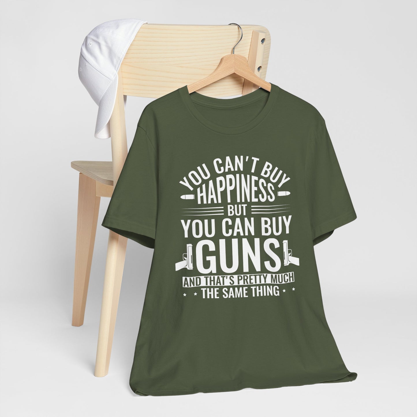 Gun Rights T-Shirt — "You Can't Buy Happiness But You Can Buy Guns" Graphic Tee