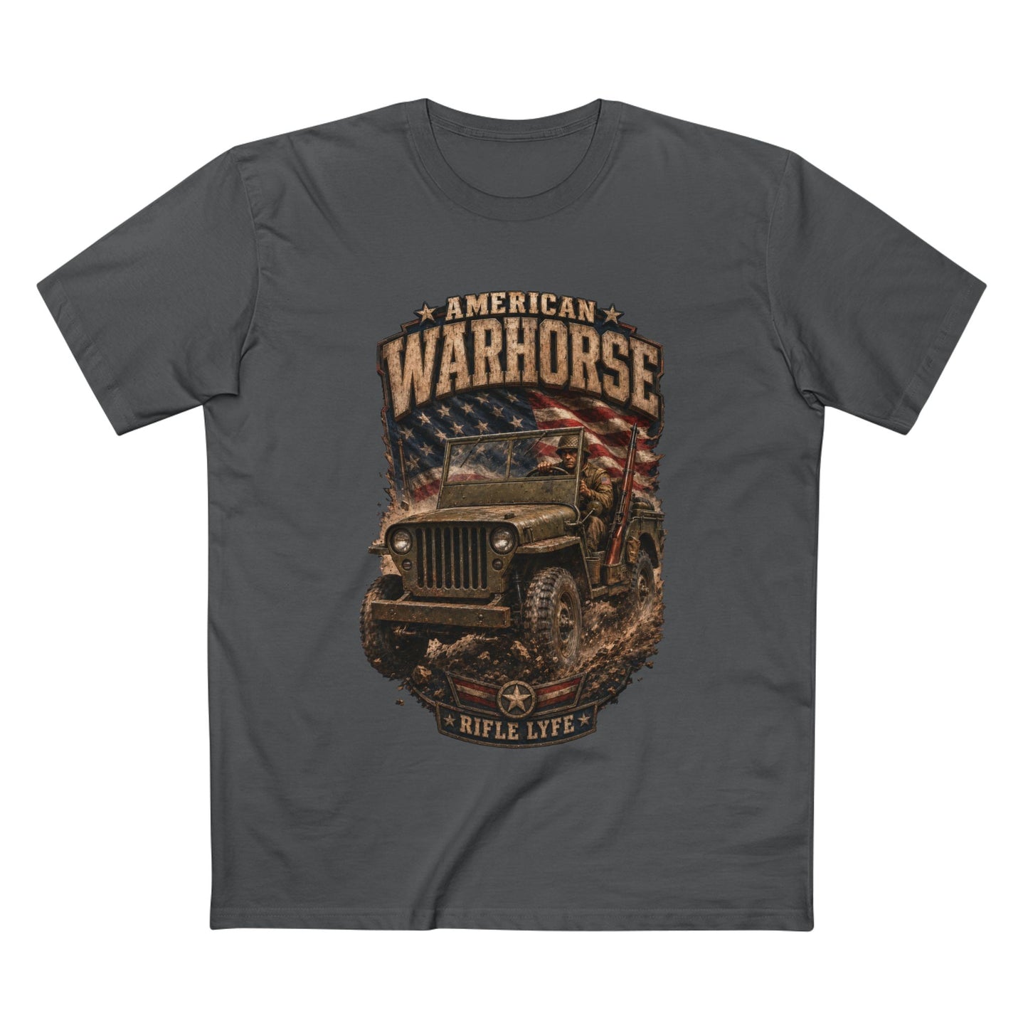 Military Jeep & American Flag Tee