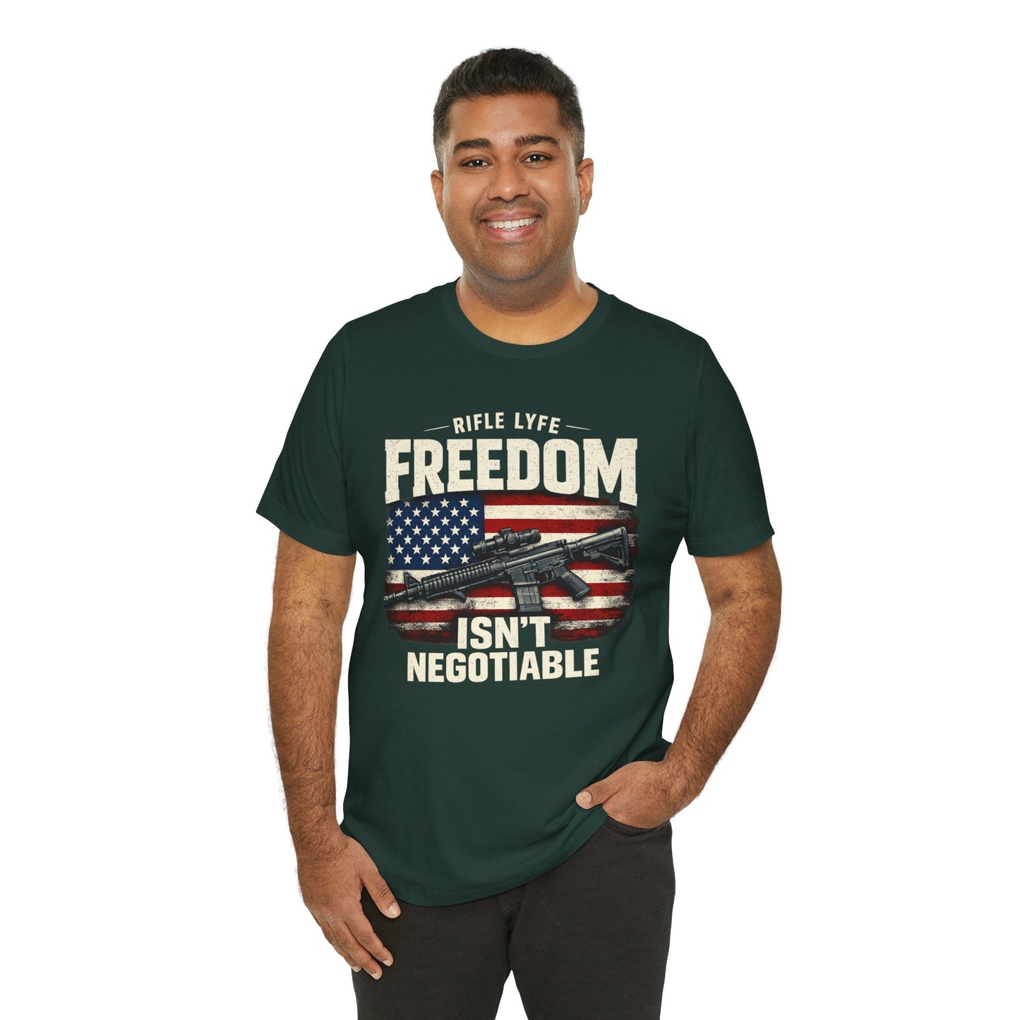 Freedom Is not Negotiable Shirt Patriotic Gun Shirt 2nd Amendment Shirt American Flag Shirt Tactical Shirt Pro Gun Tee Gift for Men