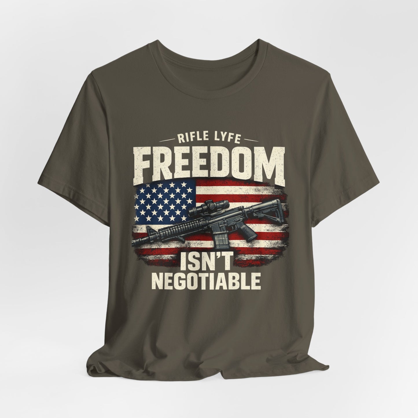 Freedom Is not Negotiable Shirt Patriotic Gun Shirt 2nd Amendment Shirt American Flag Shirt Tactical Shirt Pro Gun Tee Gift for Men