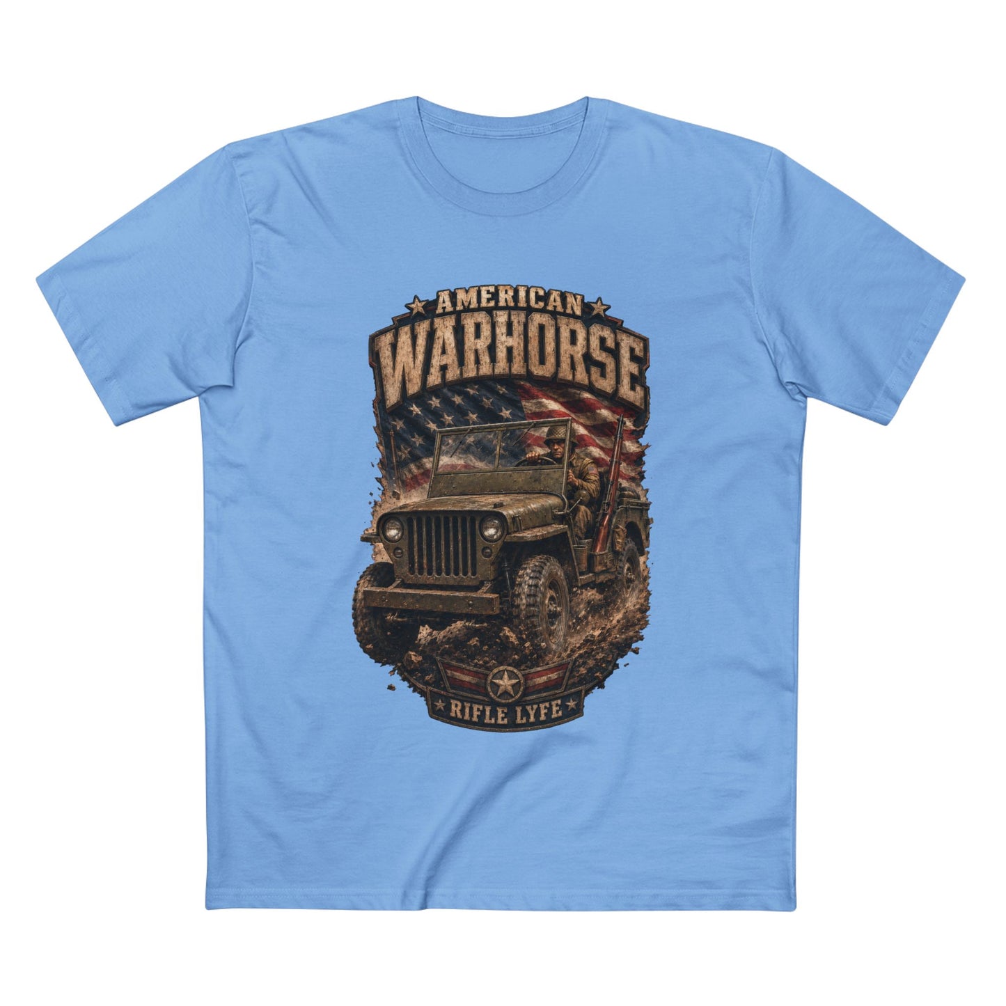 Military Jeep & American Flag Tee