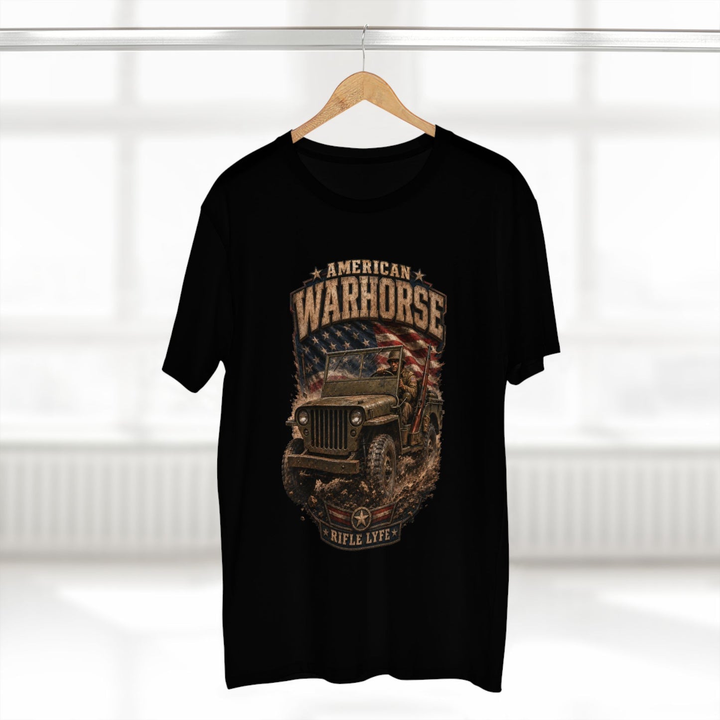 Military Jeep & American Flag Tee