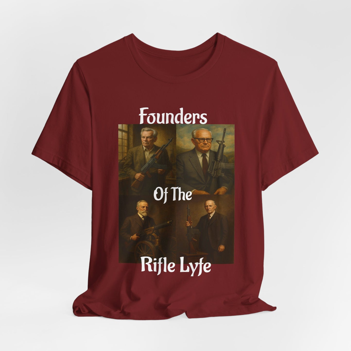 Founders of the Rifle Lyfe T-Shirt – Tactical Gun History Shirt for 2A Supporters, Military Gun Collectors & Patriotic Rifle Fans