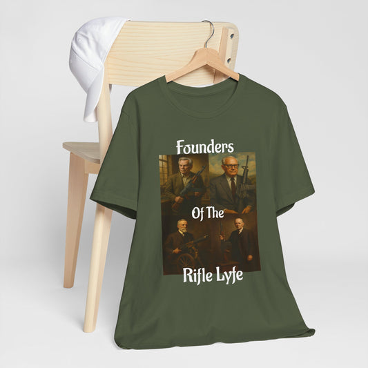 Founders of the Rifle Lyfe T-Shirt – Tactical Gun History Shirt for 2A Supporters, Military Gun Collectors & Patriotic Rifle Fans