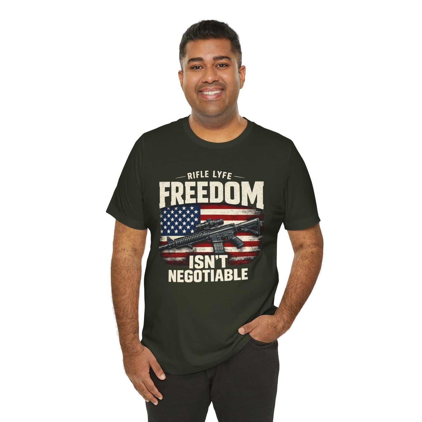 Freedom Is not Negotiable Shirt Patriotic Gun Shirt 2nd Amendment Shirt American Flag Shirt Tactical Shirt Pro Gun Tee Gift for Men