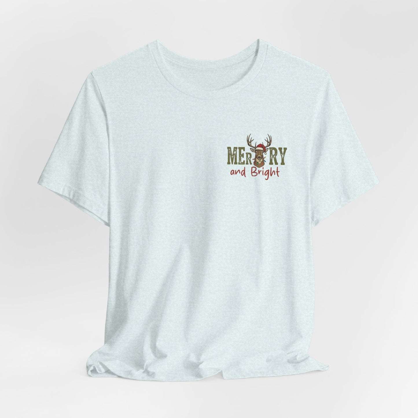 Christmas T‑Shirt — Merry and Bright Camouflage Buck Tee