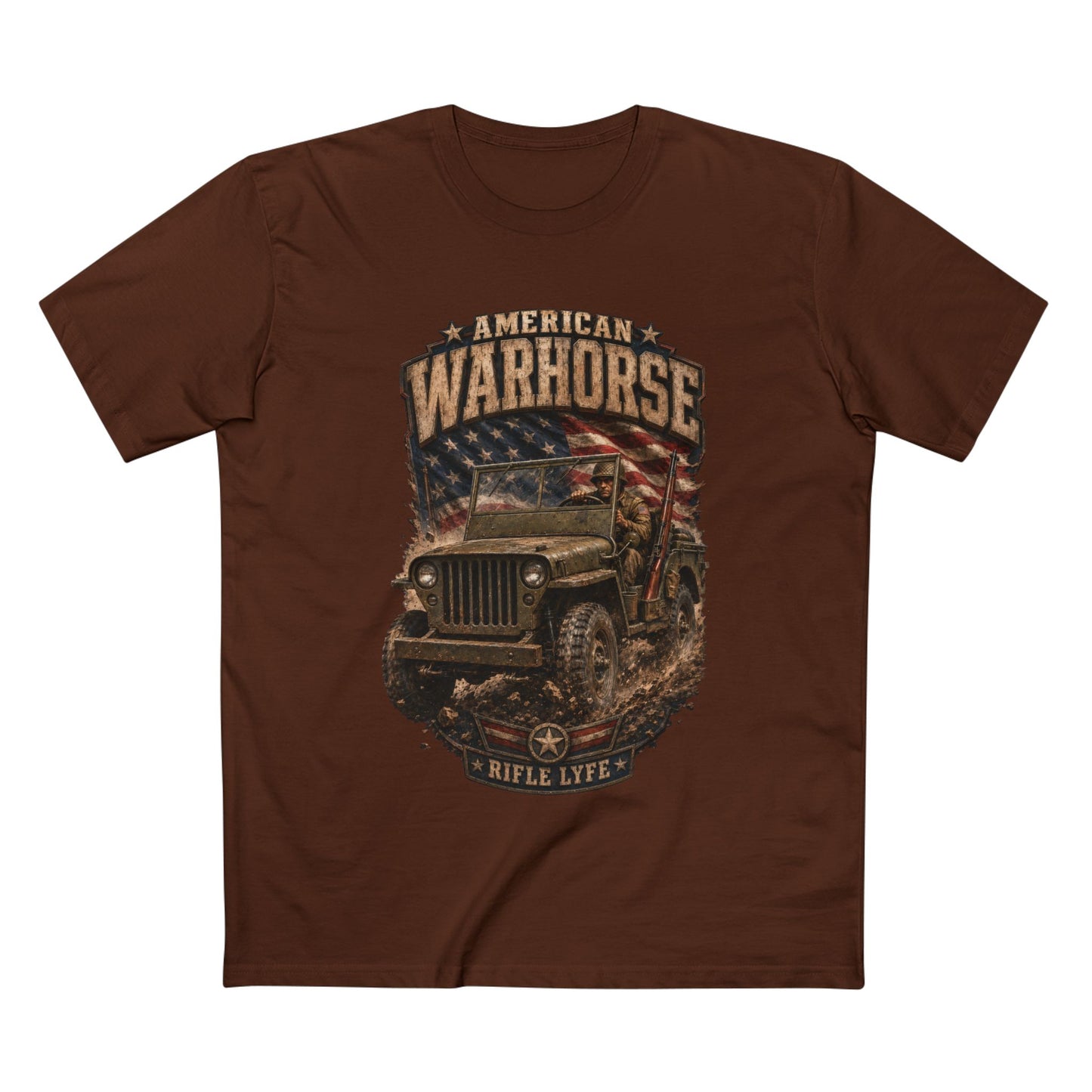 Military Jeep & American Flag Tee