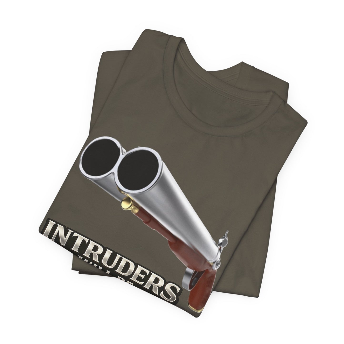 2nd Amendment Shotgun Safety Tee — "Intruders Will Be Shot, Survivors Shot Again" Graphic T-Shirt