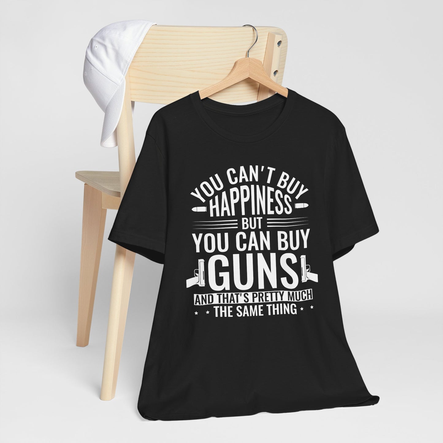 Gun Rights T-Shirt — "You Can't Buy Happiness But You Can Buy Guns" Graphic Tee