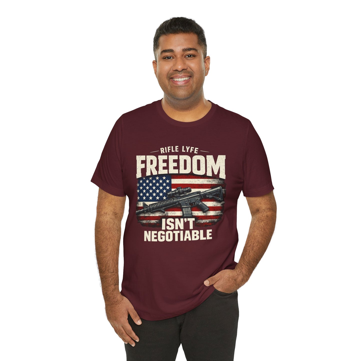 Freedom Is not Negotiable Shirt Patriotic Gun Shirt 2nd Amendment Shirt American Flag Shirt Tactical Shirt Pro Gun Tee Gift for Men