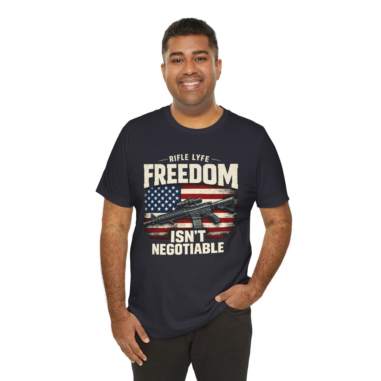Freedom Is not Negotiable Shirt Patriotic Gun Shirt 2nd Amendment Shirt American Flag Shirt Tactical Shirt Pro Gun Tee Gift for Men