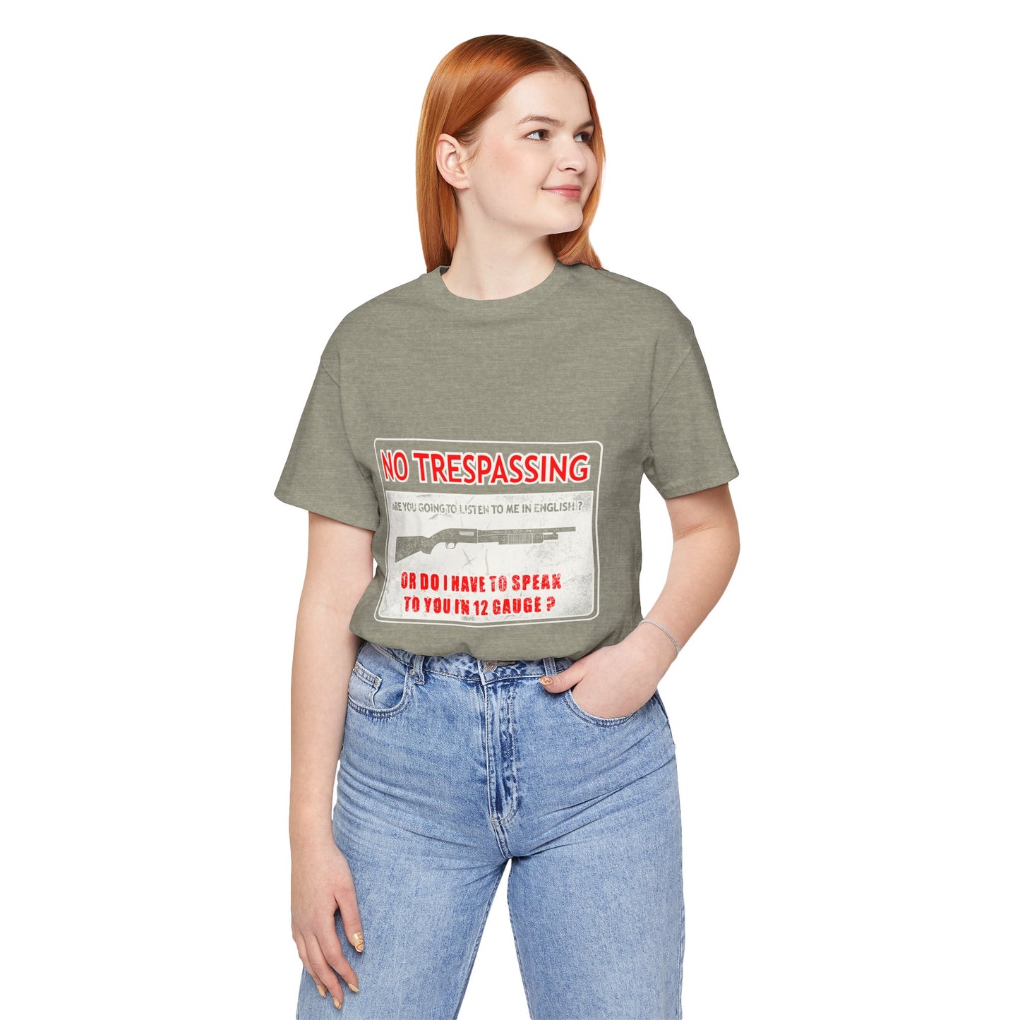 Funny 12 Gauge Shotgun Tee, Don't Speak English