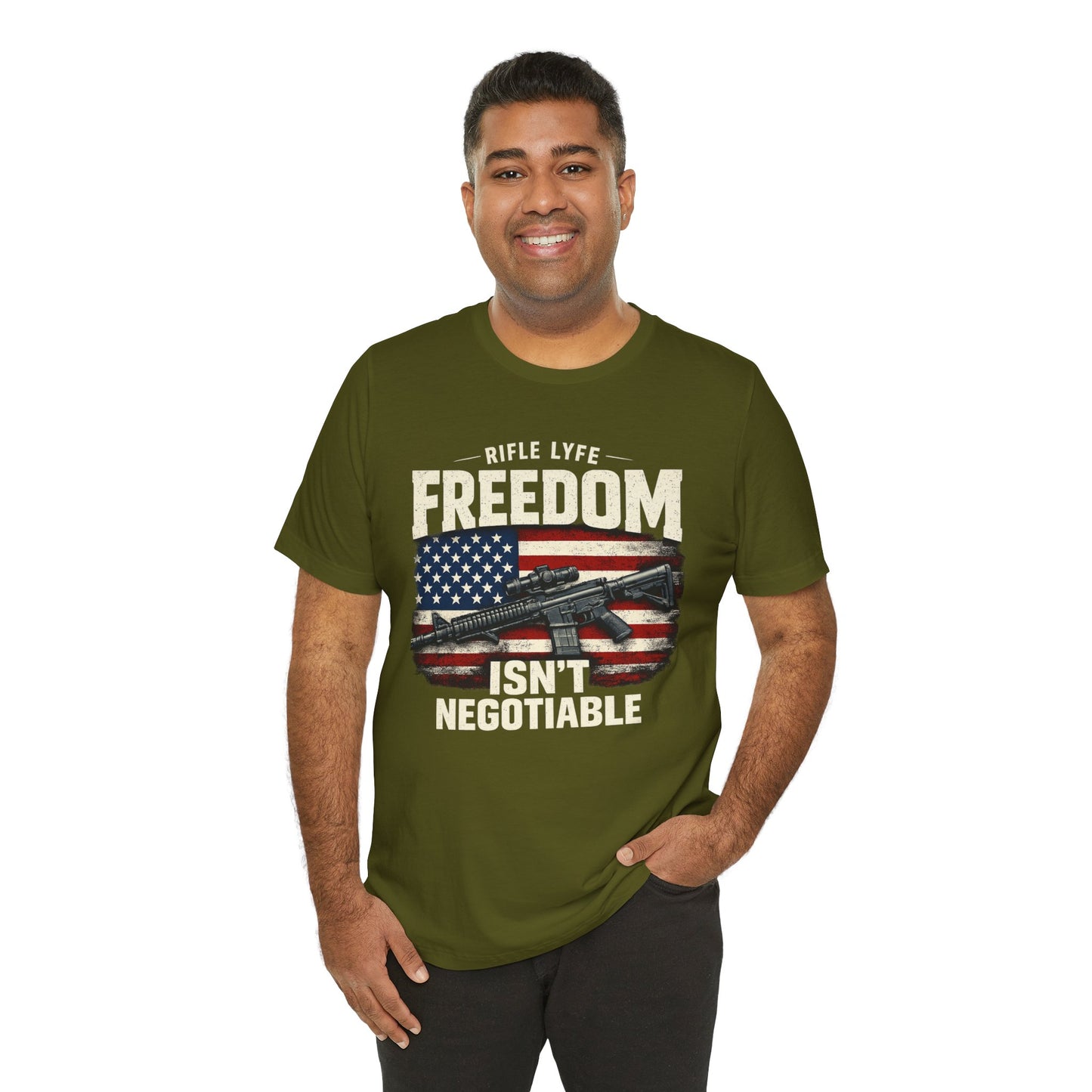 Freedom Is not Negotiable Shirt Patriotic Gun Shirt 2nd Amendment Shirt American Flag Shirt Tactical Shirt Pro Gun Tee Gift for Men