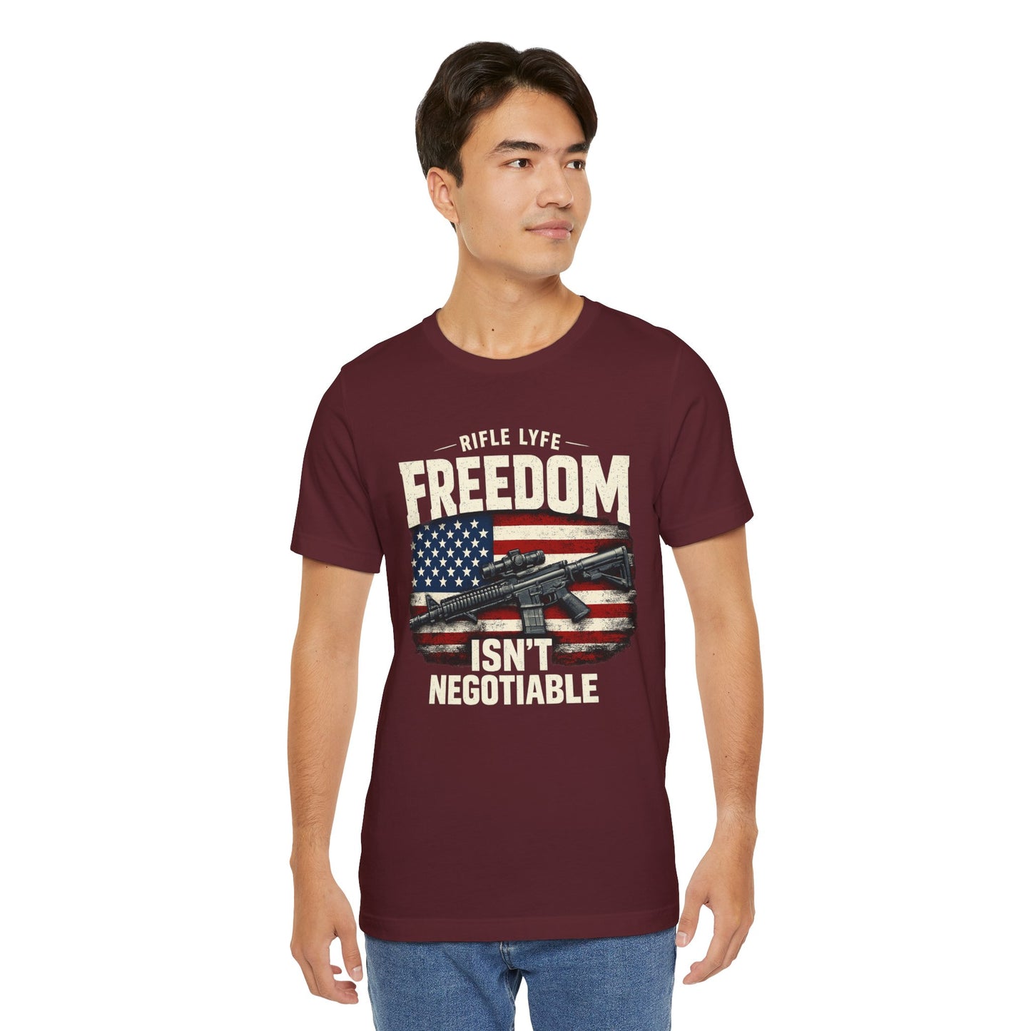 Freedom Is not Negotiable Shirt Patriotic Gun Shirt 2nd Amendment Shirt American Flag Shirt Tactical Shirt Pro Gun Tee Gift for Men