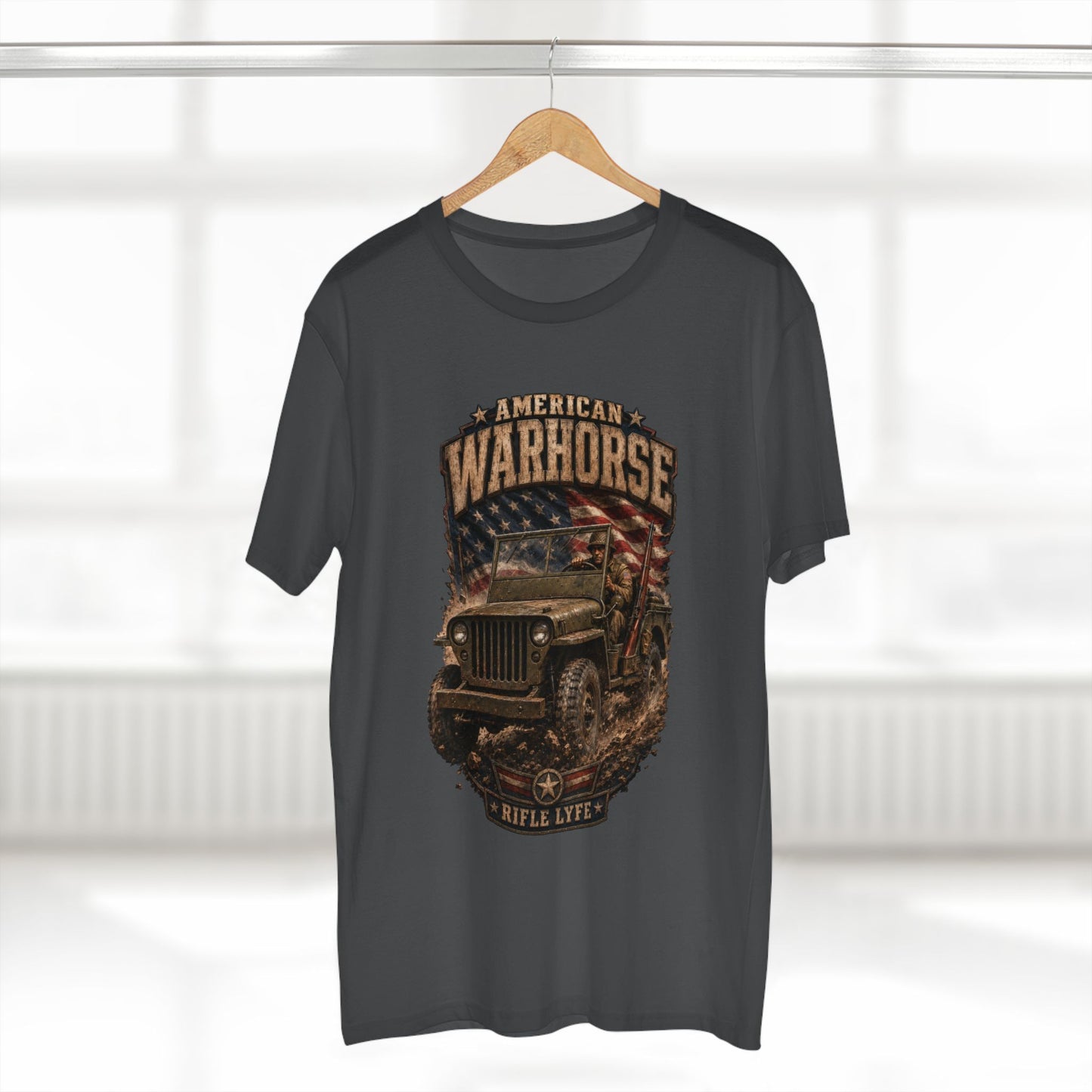 Military Jeep & American Flag Tee