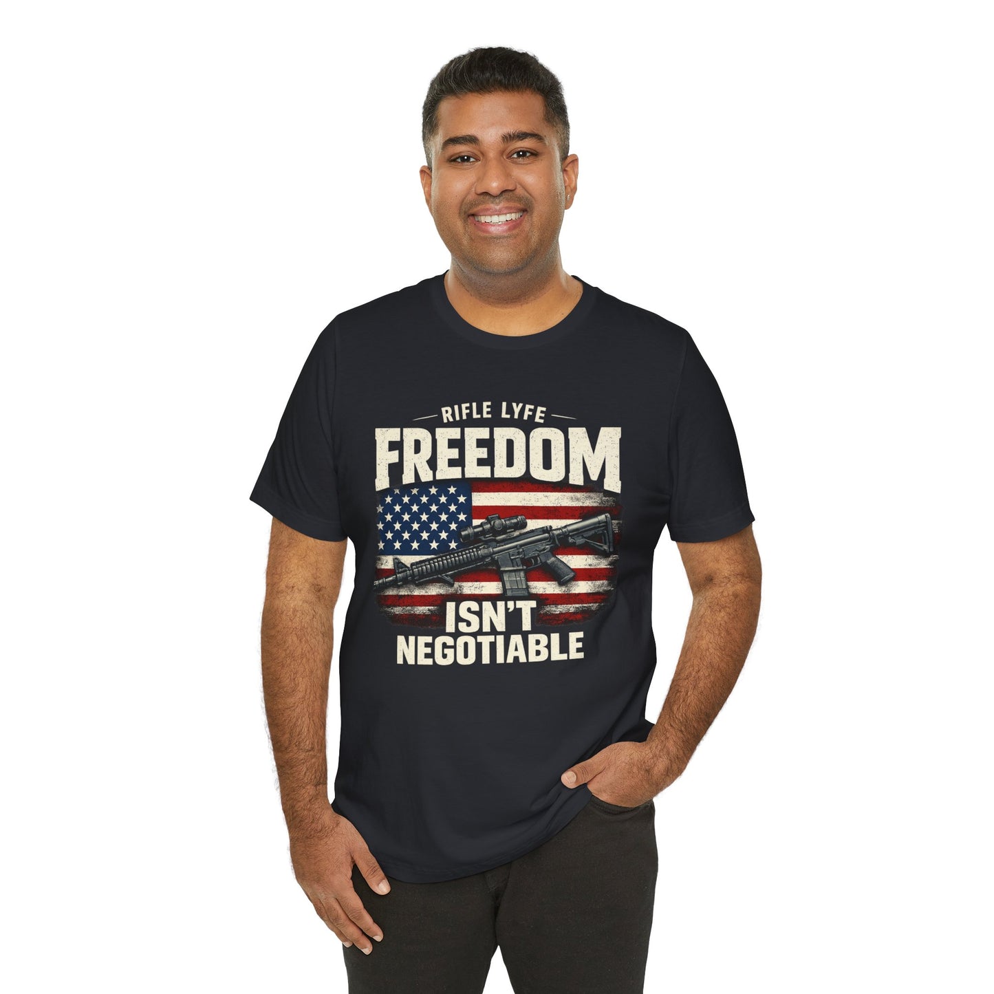 Freedom Is not Negotiable Shirt Patriotic Gun Shirt 2nd Amendment Shirt American Flag Shirt Tactical Shirt Pro Gun Tee Gift for Men