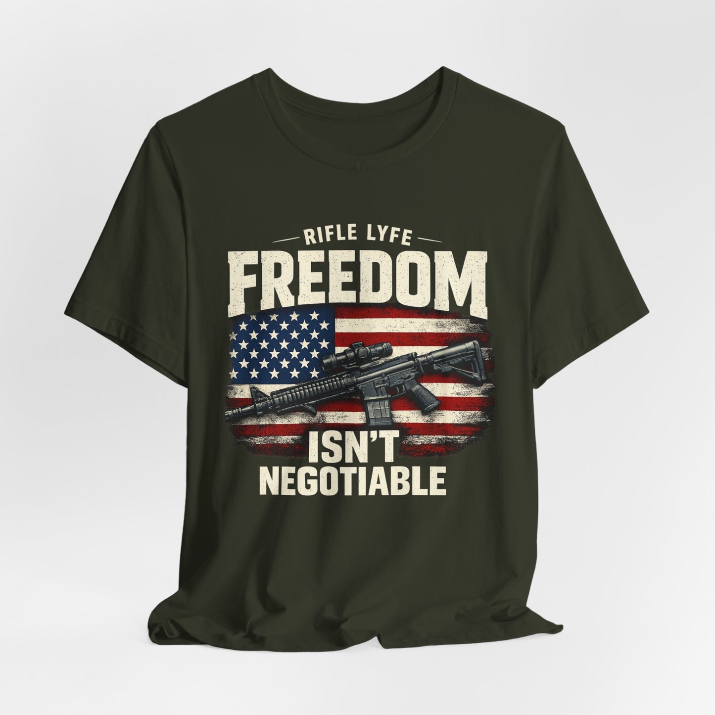 Freedom Is not Negotiable Shirt Patriotic Gun Shirt 2nd Amendment Shirt American Flag Shirt Tactical Shirt Pro Gun Tee Gift for Men