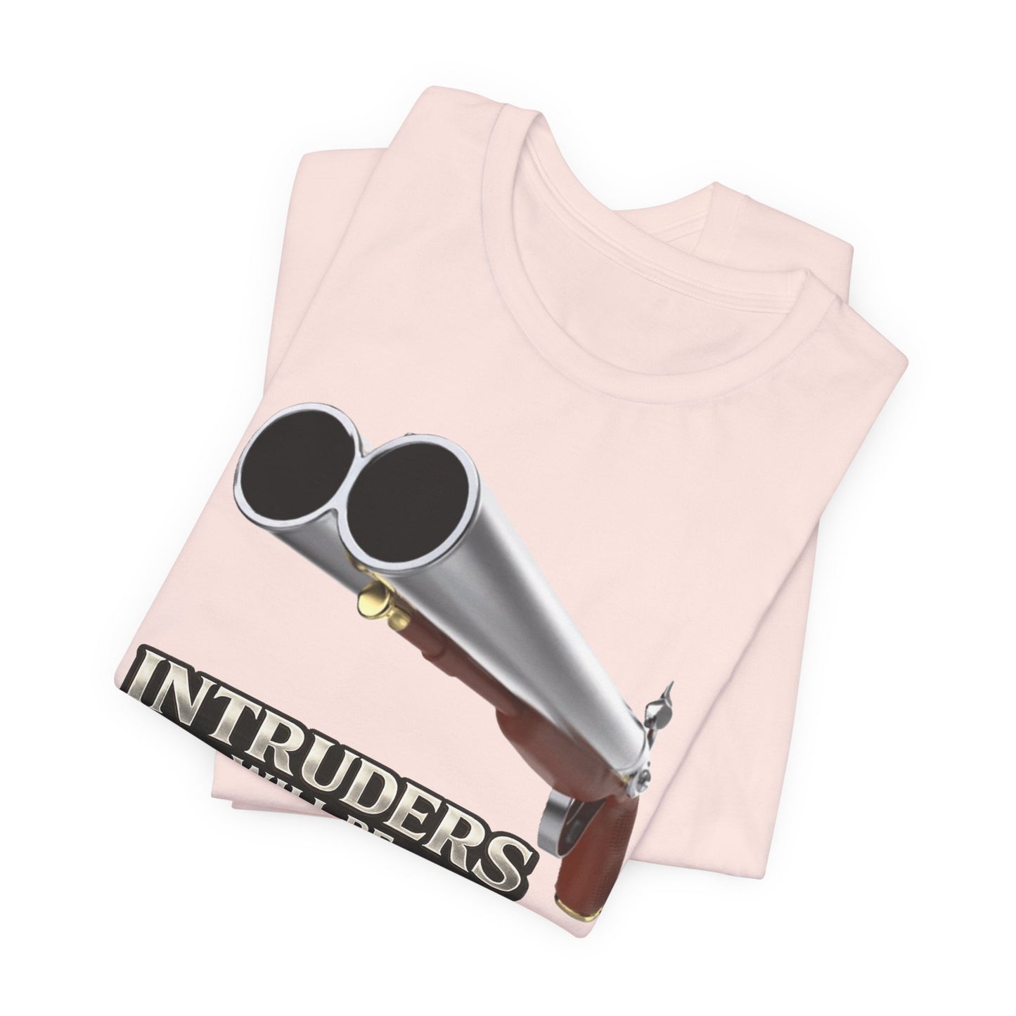 2nd Amendment Shotgun Safety Tee — "Intruders Will Be Shot, Survivors Shot Again" Graphic T-Shirt