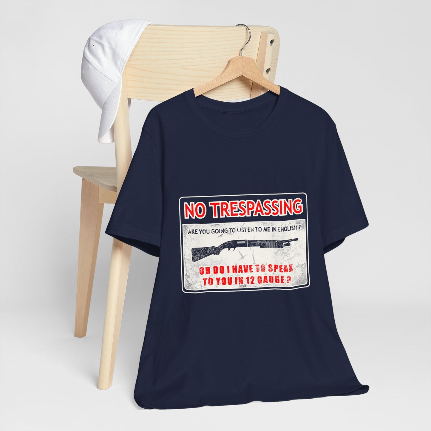 Funny 12 Gauge Shotgun Tee, Don't Speak English