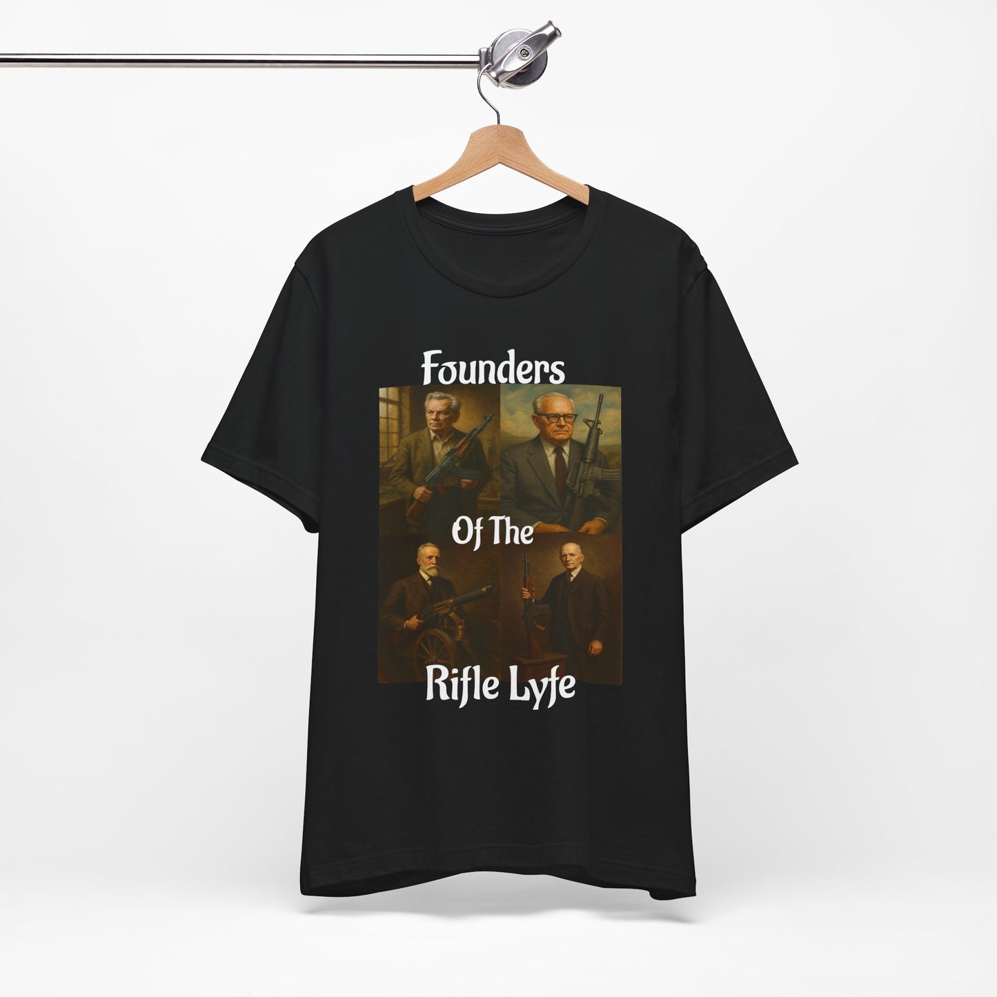 Founders of the Rifle Lyfe T-Shirt – Tactical Gun History Shirt for 2A Supporters, Military Gun Collectors & Patriotic Rifle Fans