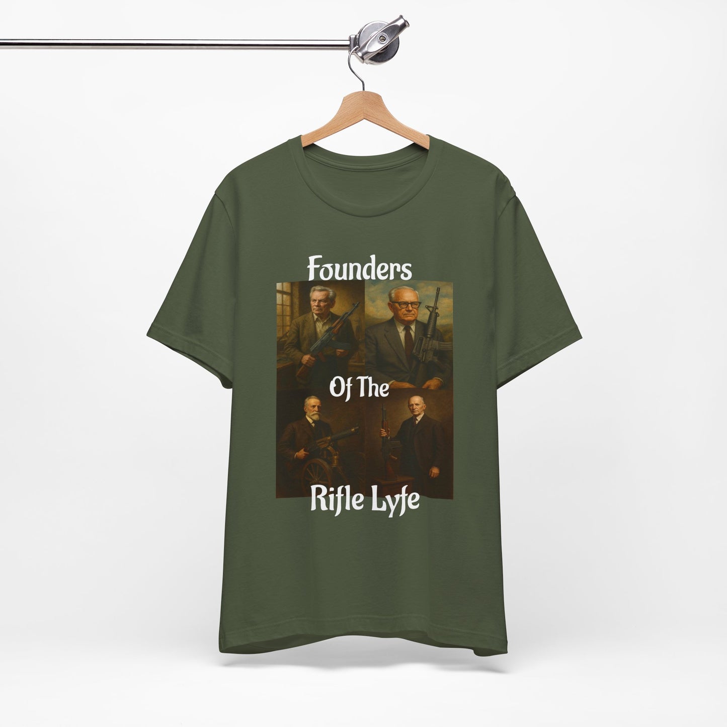 Founders of the Rifle Lyfe T-Shirt – Tactical Gun History Shirt for 2A Supporters, Military Gun Collectors & Patriotic Rifle Fans