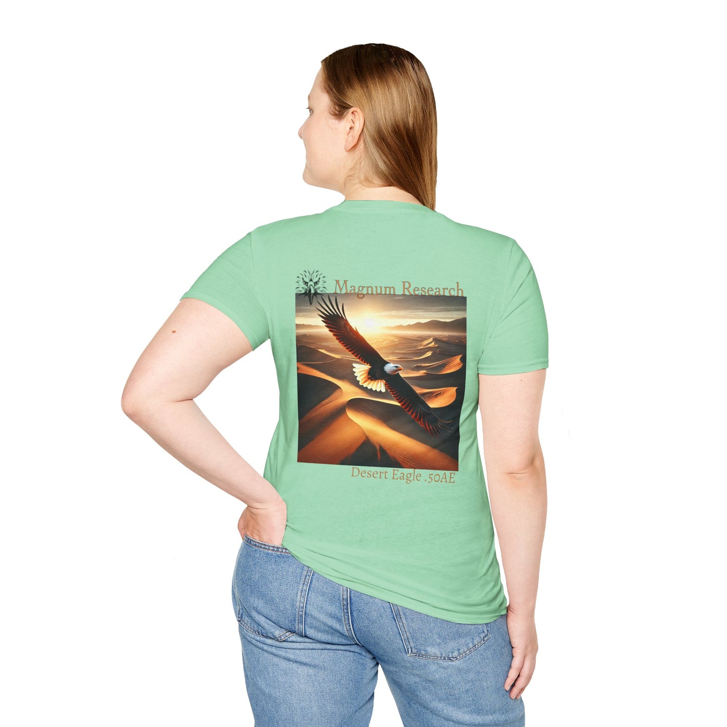 Funny Desert Eagle Gun Unisex Softstyle T-Shirt, Humor Tee, Sarcastic Graphic Top, Gun Enthusiast Gift, Men Women Shirt