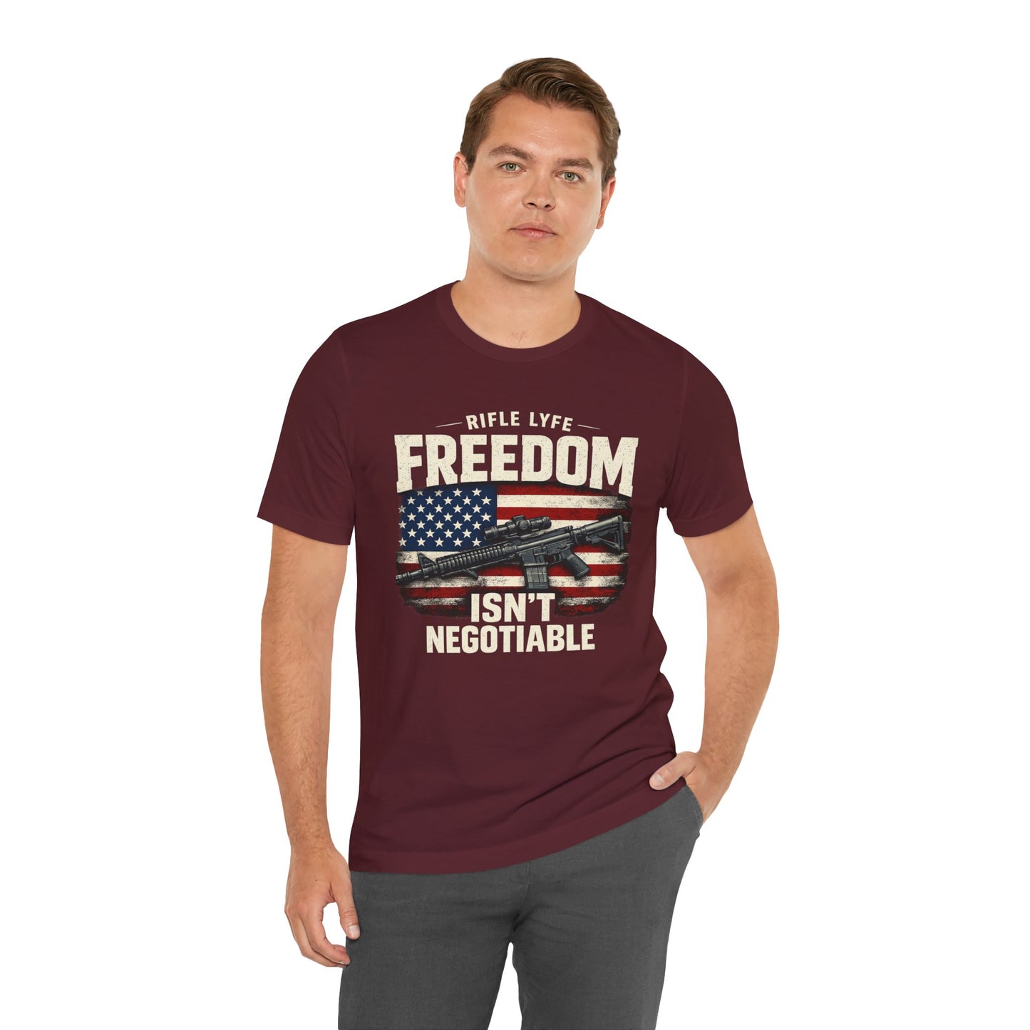 Freedom Is not Negotiable Shirt Patriotic Gun Shirt 2nd Amendment Shirt American Flag Shirt Tactical Shirt Pro Gun Tee Gift for Men