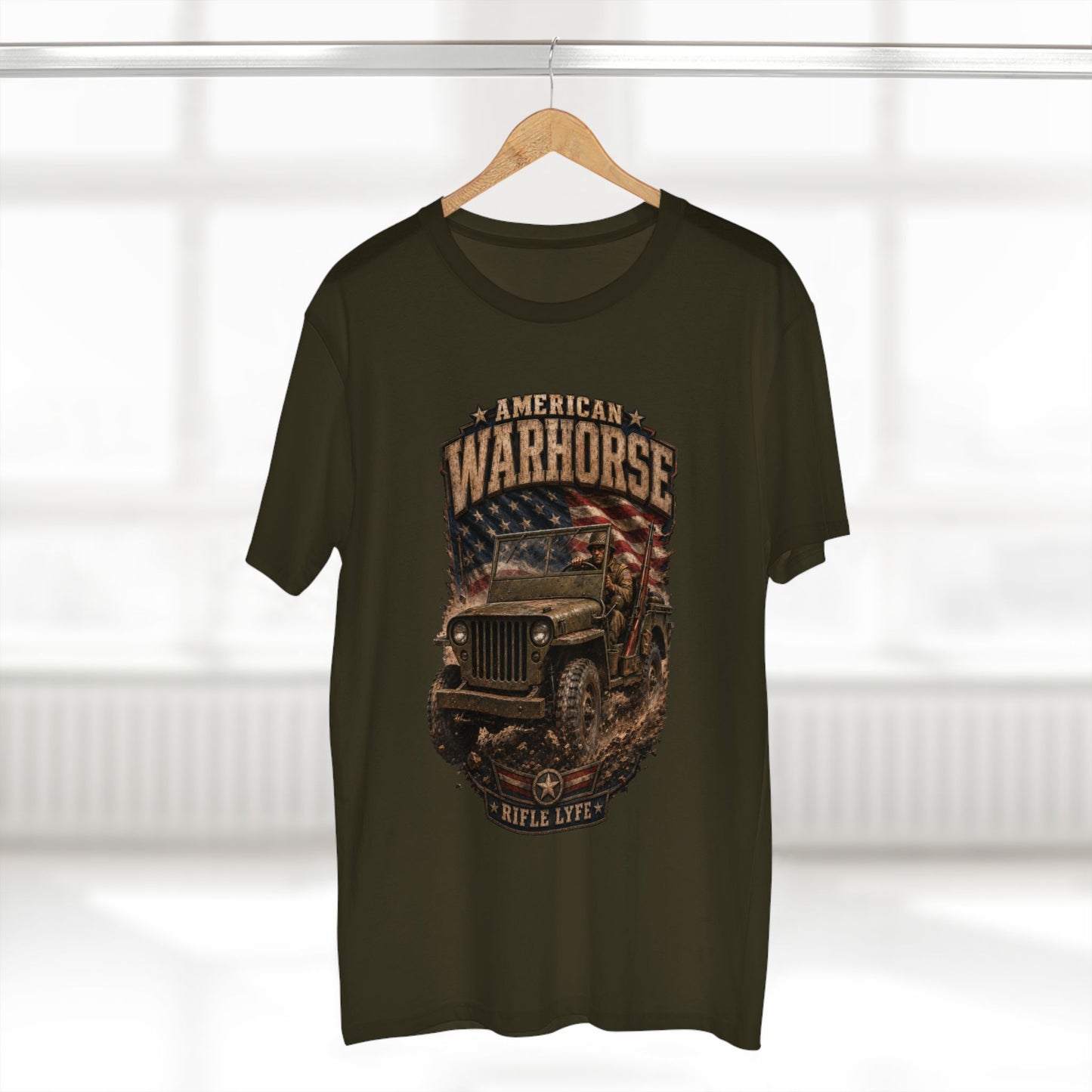 Military Jeep & American Flag Tee