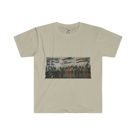 T-Shirt, rifle wall, rifle display, rifles