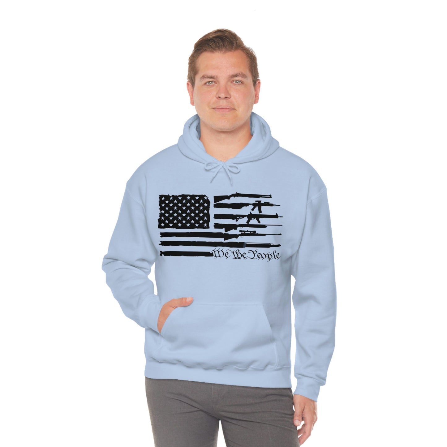 Unisex Heavy Blend Hooded Sweatshirt, rifles, 2nd amendment, us flag, We the people