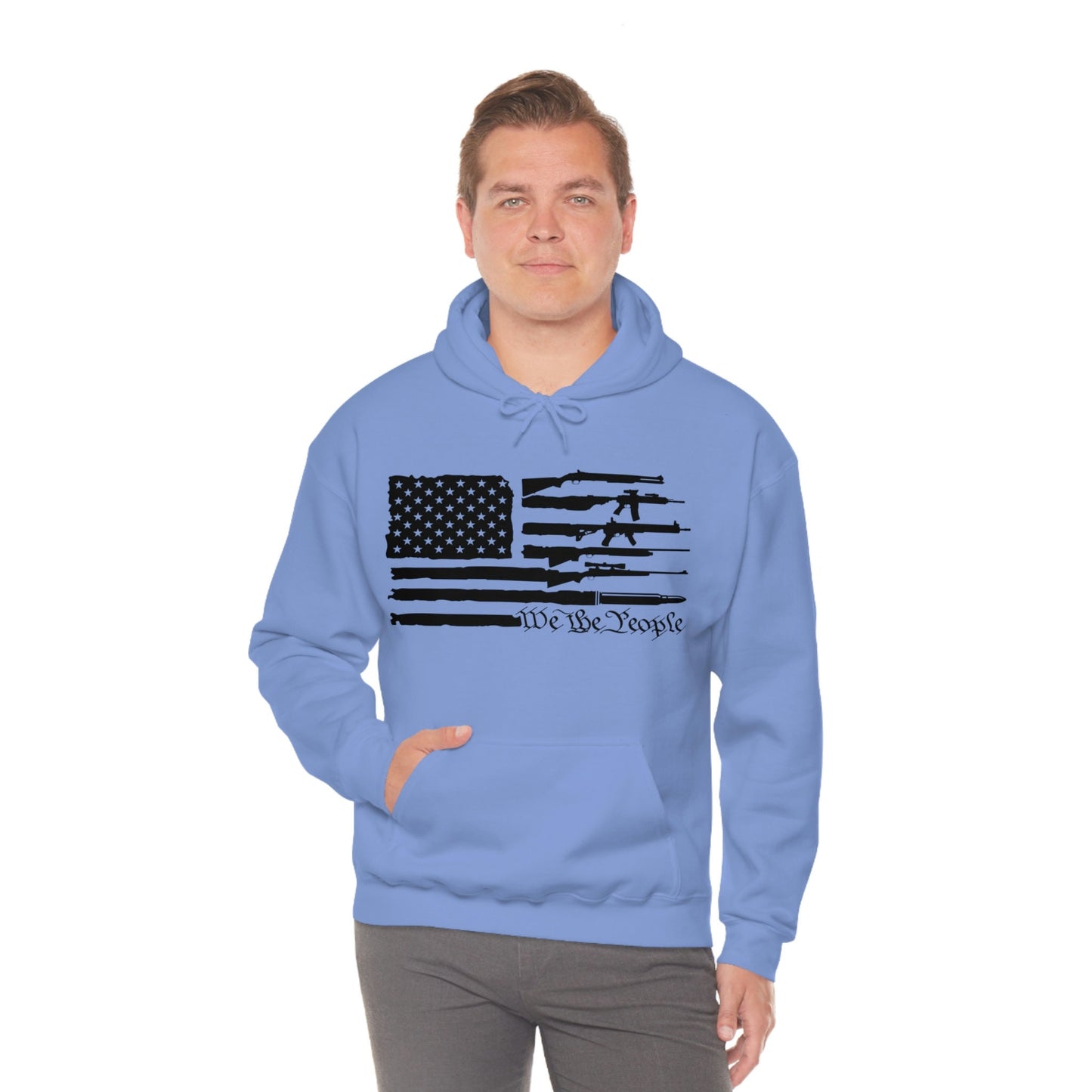 Unisex Heavy Blend Hooded Sweatshirt, rifles, 2nd amendment, us flag, We the people