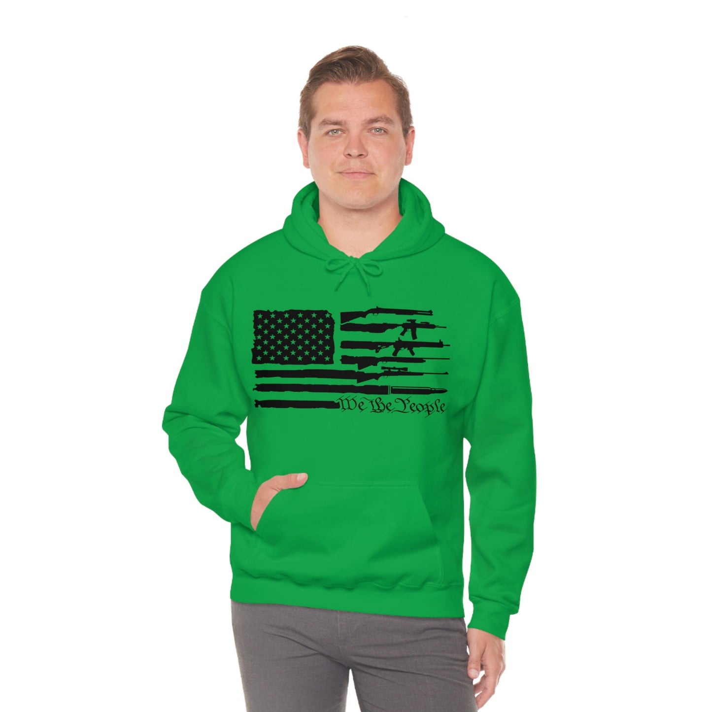 Unisex Heavy Blend Hooded Sweatshirt, rifles, 2nd amendment, us flag, We the people