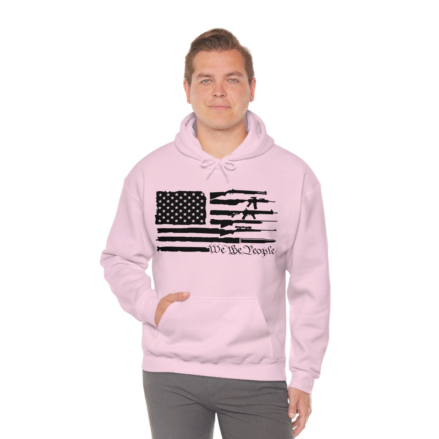 Unisex Heavy Blend Hooded Sweatshirt, rifles, 2nd amendment, us flag, We the people