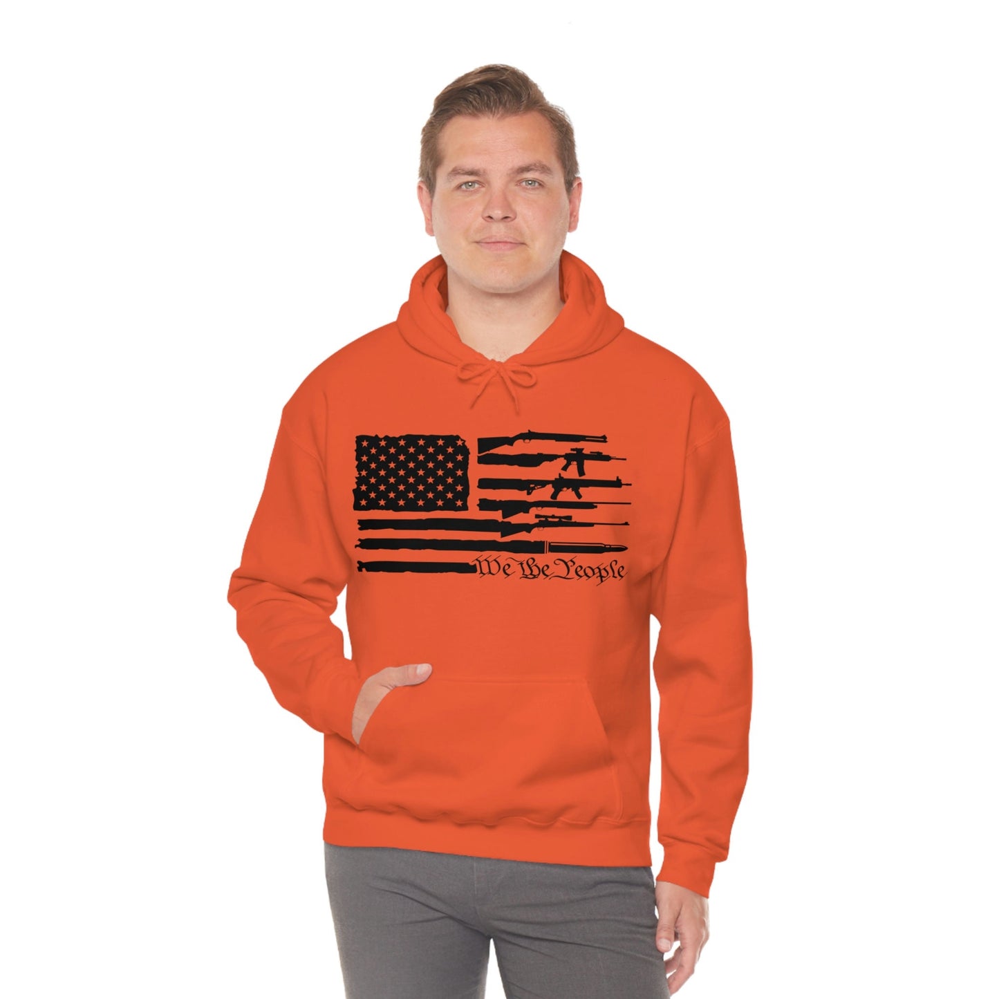 Unisex Heavy Blend Hooded Sweatshirt, rifles, 2nd amendment, us flag, We the people